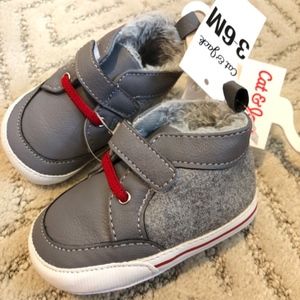 Fur Lined Tennis Shoe Soft Sole